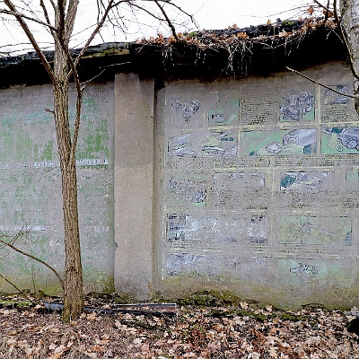 Ausbildungsmaterial als Wandmalerei : GSSD, Kaserne, Lost Place