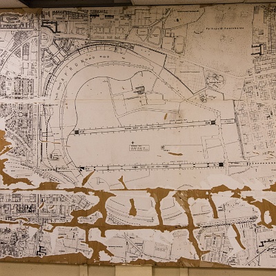 die Übersichtskarte im Zentralraum der amerikanischen Streitkräfte : Flughafen, Tempelhof