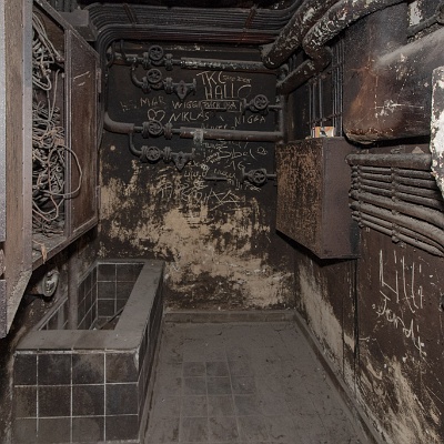 der tiefste Punkt der Anlage, der Aufbewahrungsraum der Luftbilder : Flughafen, Tempelhof