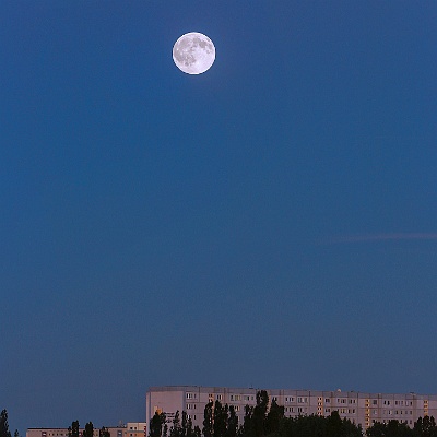 Vollmond über Berlin-Marzahn : Mond, Nacht